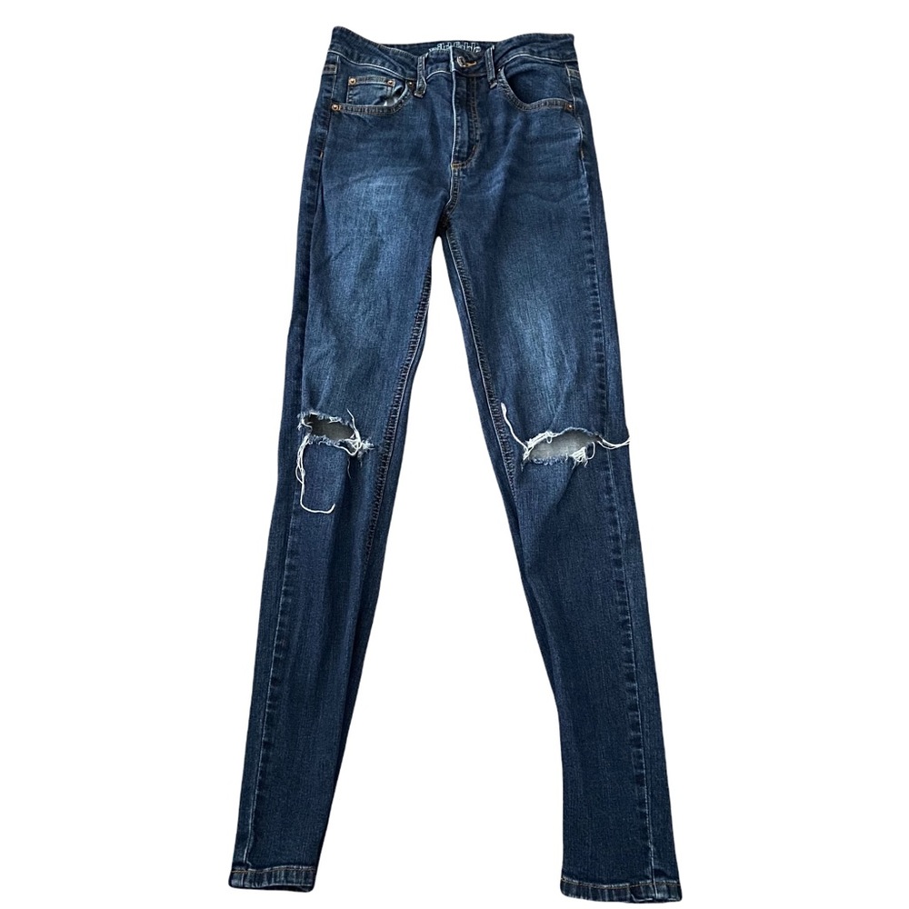 Wild Fable High Rise Dark Wash Distressed Knee Skinny Jeans Size 2